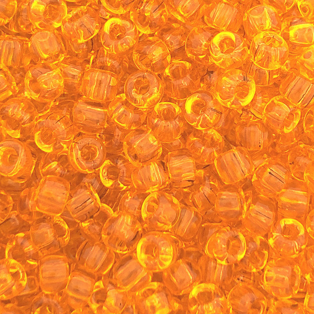 Transparent - Light Orange, Matsuno 8/0 Seed Beads